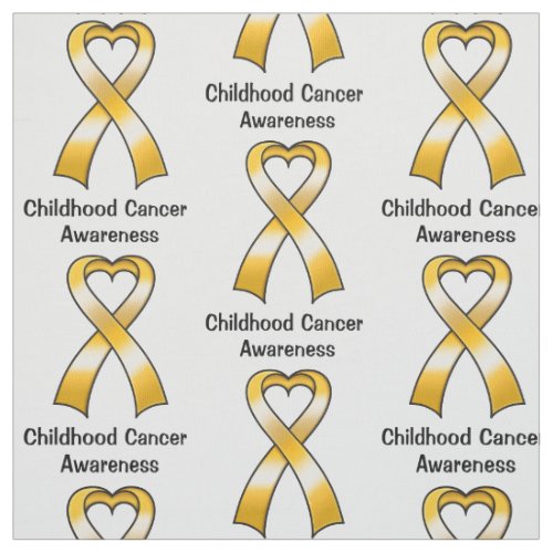 Childhood Cancer Heart Ribbon Fabric