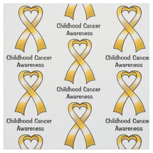Childhood Cancer Heart Ribbon Fabric