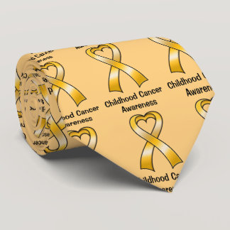 Childhood Cancer Heart Ribbon Neck Tie