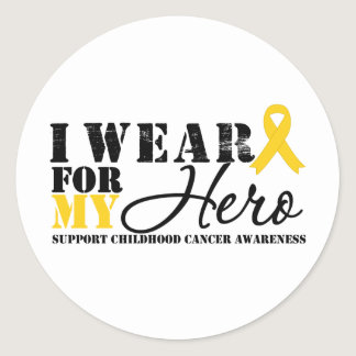 Childhood Cancer Hero Ribbon Classic Round Sticker