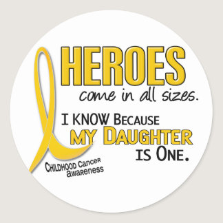 Childhood Cancer Heroes All Sizes 1 Daughter Classic Round Sticker