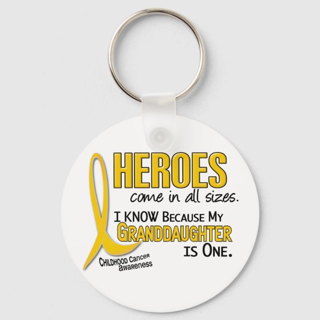 Childhood Cancer Heroes All Sizes 1 Granddaughter Keychain (Front)