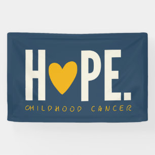 childhood cancer HOPE gold heart Banner Sign
