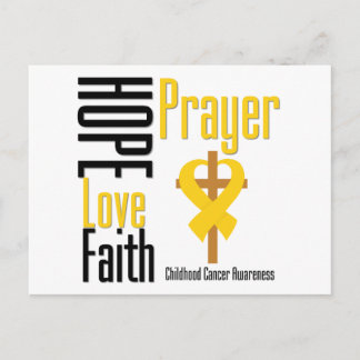 Childhood Cancer Hope Love Faith Prayer Cross Postcard