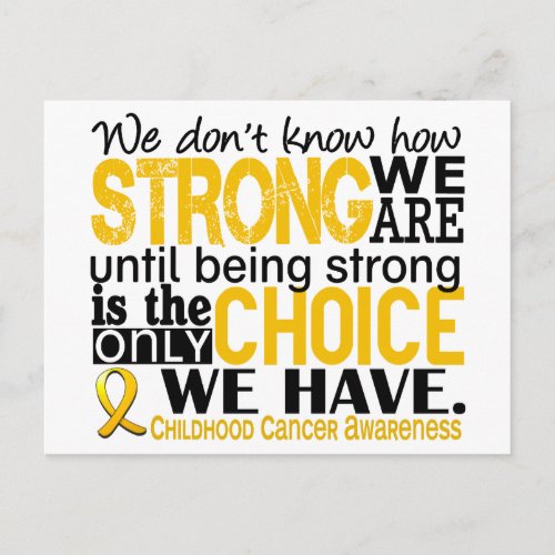 Childhood Cancer How Strong We Are Postcard