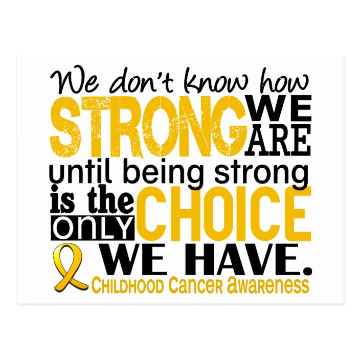 Childhood Cancer How Strong We Are Postcard Zazzle Com childhood cancer how strong we are postcard zazzle com