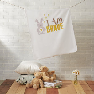childhood cancer. I am brave. Baby Blanket