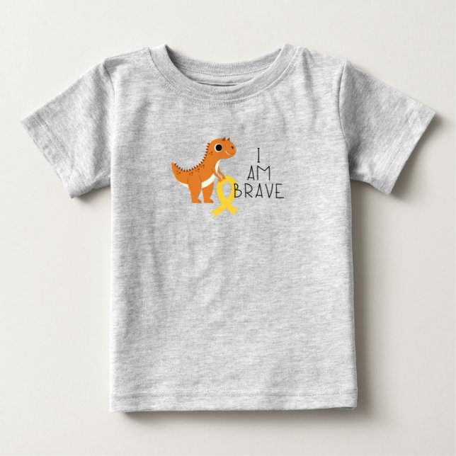 childhood cancer. I am brave. Baby T-Shirt (Front)