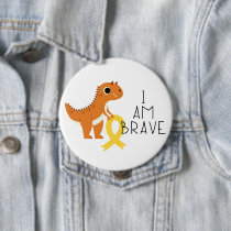 childhood cancer. I am brave. Button