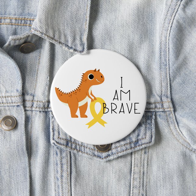 childhood cancer. I am brave. Button (In Situ)