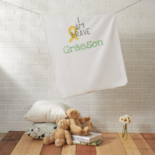 childhood cancer. I am brave.Custom Baby Blanket
