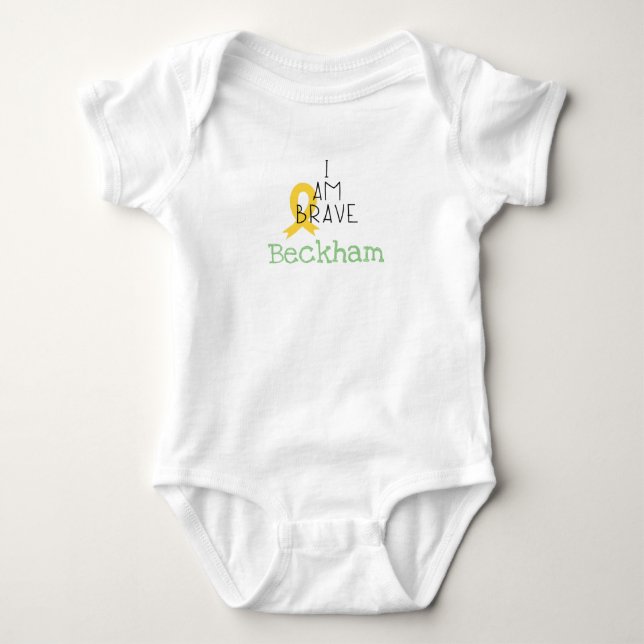childhood cancer. I am brave.Custom Baby Bodysuit  (Front)