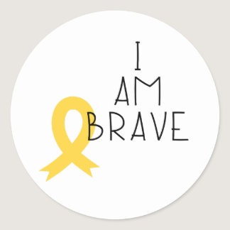 childhood cancer. I am brave. Stickers & Labels