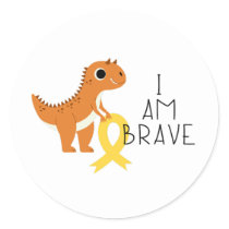 childhood cancer. I am brave. Stickers & Labels