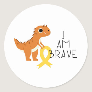 childhood cancer. I am brave. Stickers & Labels