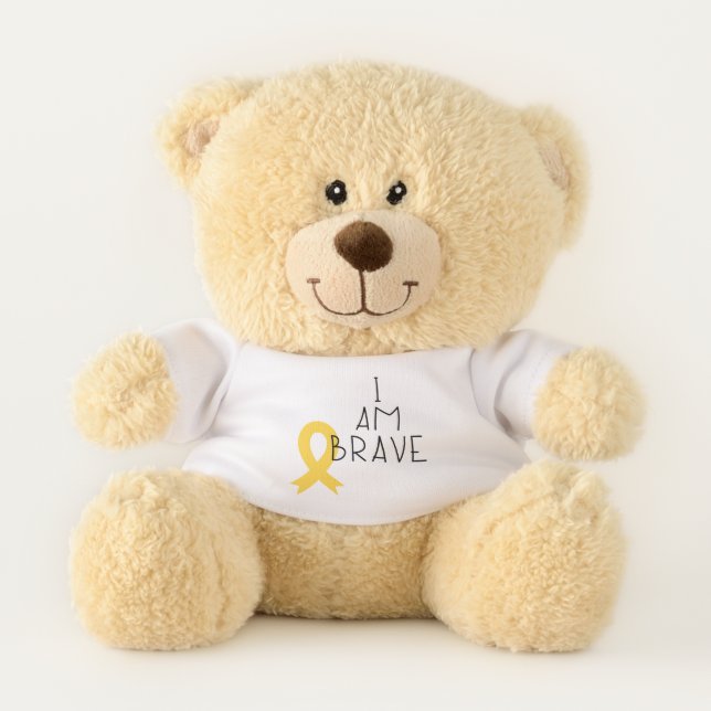 childhood cancer. I am brave. Teddy Bear (Front)