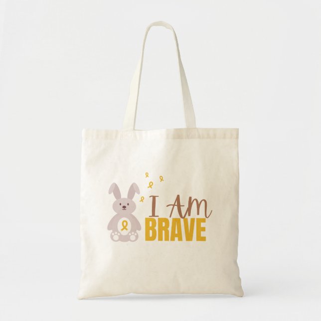 childhood cancer. I am brave. Totes Bags (Front)