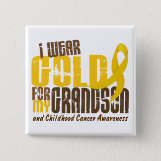 Childhood Cancer I WEAR GOLD FOR MY GRANDSON 6.3 Button