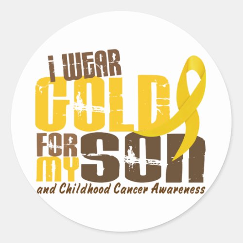 Childhood Cancer I WEAR GOLD FOR MY SON 63 Classic Round Sticker