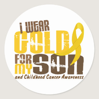Childhood Cancer I WEAR GOLD FOR MY SON 6.3 Classic Round Sticker