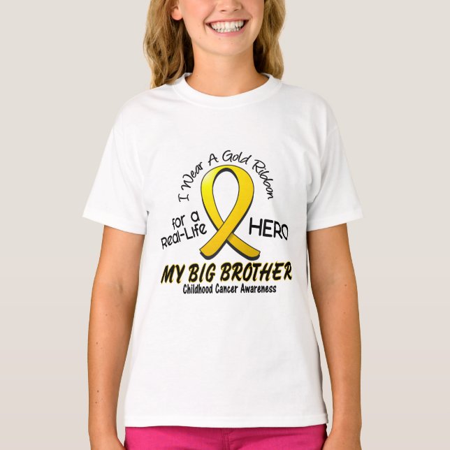 Childhood Cancer I Wear Gold Ribbon For My Brother T-Shirt (Front)