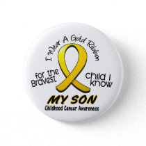 Childhood Cancer I Wear Gold Ribbon For My Son Button