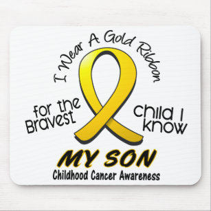 Childhood Cancer I Wear Gold Ribbon For My Son Mouse Pad