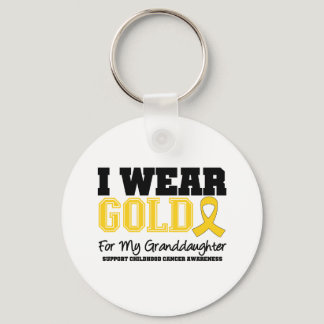 Childhood Cancer I Wear Gold Ribbon Granddaughter Keychain