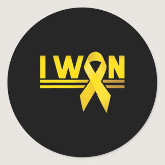 Childhood Cancer I Won Ribbon  Classic Round Sticker