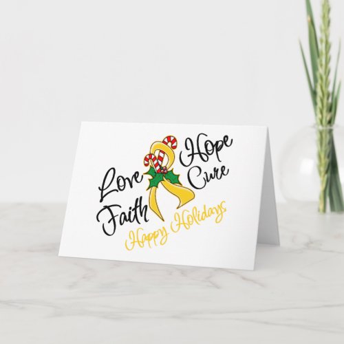 Childhood Cancer Love Hope Holidays Holiday Card