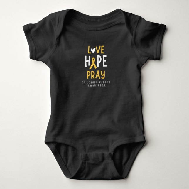 childhood cancer.love.hope.pray. Baby T-Shirt Baby Bodysuit (Front)