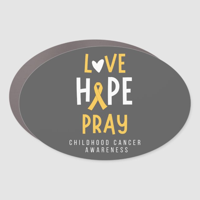 childhood cancer.love.hope.pray. Car Magnet (Front)