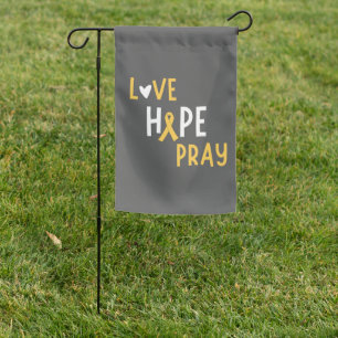 childhood cancer.love.hope.pray. Outdoor Flag Sign