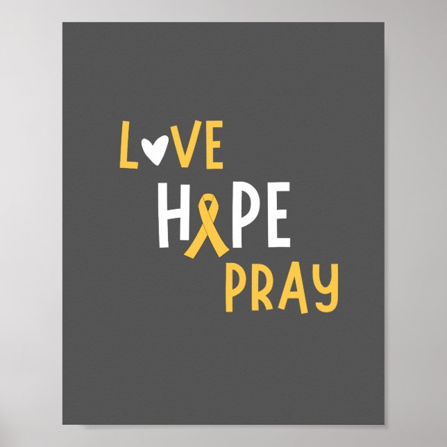 childhood cancer.love.hope.pray. Poster & Prints (Front)
