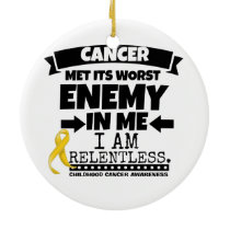 Childhood Cancer Met Its Worst Enemy in Me Ceramic Ornament
