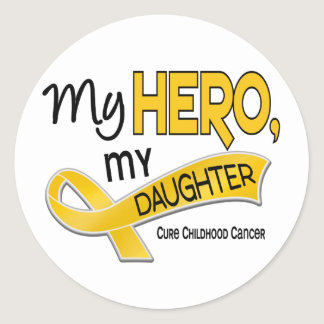 Childhood Cancer MY HERO MY DAUGHTER 42 Classic Round Sticker