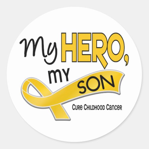 Childhood Cancer MY HERO MY SON 42 Classic Round Sticker