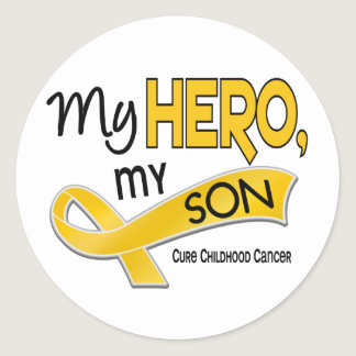 Childhood Cancer MY HERO MY SON 42 Classic Round Sticker