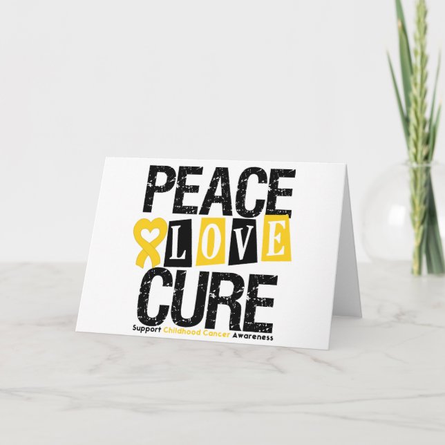 Childhood Cancer Peace Love Cure Card (Front)