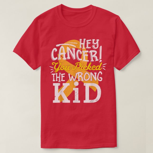 Childhood Cancer Picked The Wrong Kid - Warrior Fi T-Shirt (Design Front)