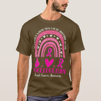 Childhood Cancer rainbow be kind Peace Love Cure R T-Shirt