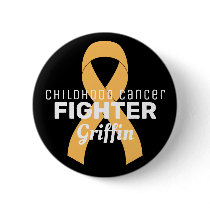 Childhood Cancer Ribbon Black Button