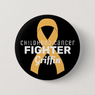 Childhood Cancer Ribbon Black Button