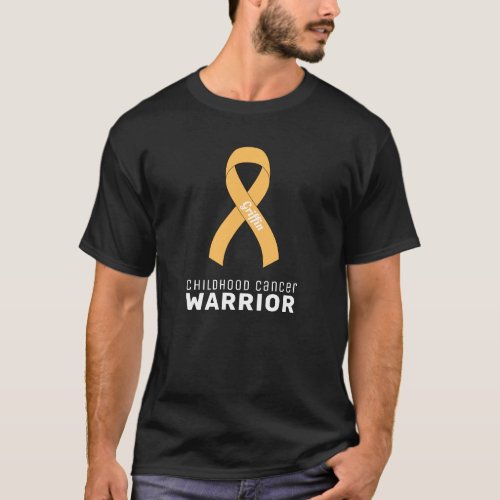 Childhood Cancer Ribbon Black Mens T_Shirt