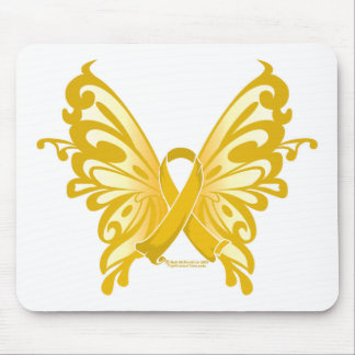 Childhood Cancer Ribbon Butterfly Mouse Pad
