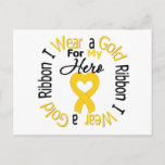 Childhood Cancer Ribbon For My Hero Postcard