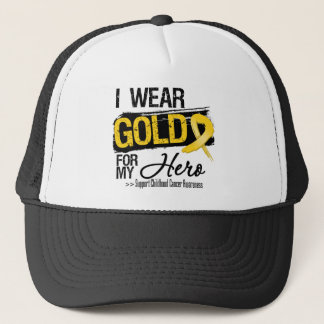 Childhood Cancer Ribbon For My Hero Trucker Hat