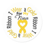 Childhood Cancer Ribbon For My Niece Classic Round Sticker