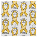 Childhood Cancer Ribbon Heart Name Customizable Fabric