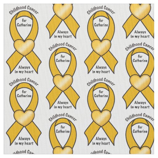 Childhood Cancer Ribbon Heart Name Customizable Fabric